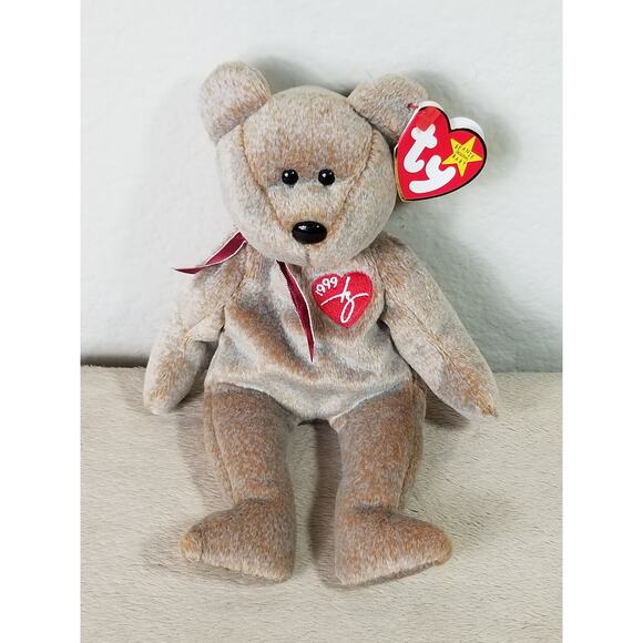 Ty Beanie Signature Bear 1999 w/ Tag 8" Plush Stuffed Tan Animal Nursery Decor - Picture 1 of 12